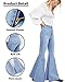 BISUAL Women's Fashion Bell Bottom Jeans High Waisted Raw Hem Stretch Denim Pants (Light Blue, Small)