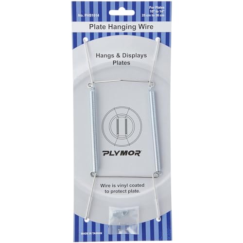 Stainless wall mount plate hanger, 8" H x 3" W x 0.5" D (for 10"-14" plates) - Pack of 6