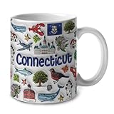 This coffee mug is flat, not 3D. But the design on the mug uses an inflated effect to give you a sense of depth. Made of ceramic. Can be printed on both sides. This Connecticut coffee mug makes a great Connecticut gift. The design is inspired by typi...