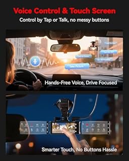 REDTIGER STARVIS 2 Dashcam Voiture 4K,Écran Tactile 3,18 Pouces,Carte Mémoire 128Go,GPS,WiFi 5,8G,Contrôle Vocal,Vision Nocturne UHD 2160P,Verrouillage d'urgence,Moniteur de Stationnement(F7N Touch)