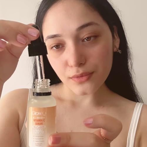 GLOW Q Vitamin C Face Serum- 20% Vitamin C Serum for Face with Niacinamide & Hyaluronic Acid to Help Even Out Skin Tone & Brighten Complexion- Vit C Face Serum for Glowing Skin- For All Skin- 30ml