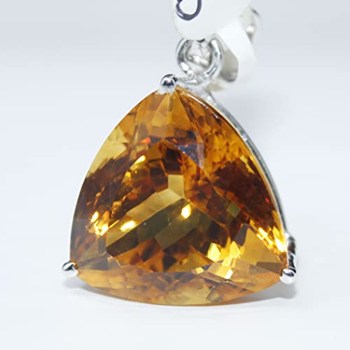 Yellow Topaz Necklace For Men & Woman/Topaz Gemstone Pendants / 20X20 Mm / 925 Sterling Silver Locktes/Charm Pendant #TOP1