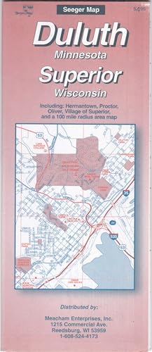 Duluth Minnesota and Superior Wisconsin road map