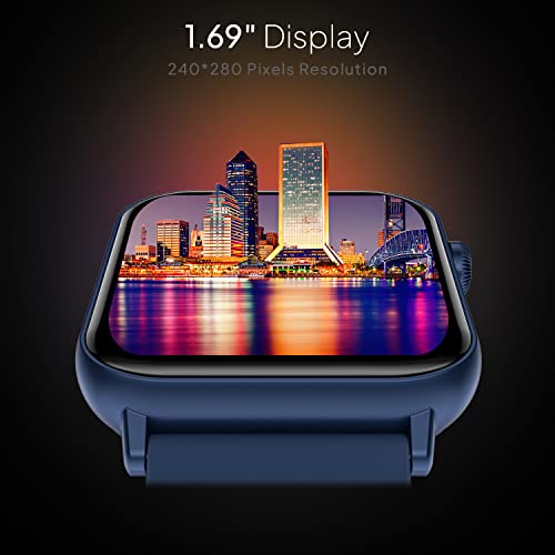 Image of Fire-Boltt Ninja Fit Smartwatch Full Touch 1.69 & 120+ Sports Modes with IP68, Multi UI Screen, Over 100 Cloud Based Watch Faces, Built in Games (Blue)