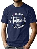 Ithalt Autism Awareness Shirt Men Autism Graphic Shirts Autism Acceptance T-Shirt Autism Dad Short Sleeve Tops(Blue4,X-Large)