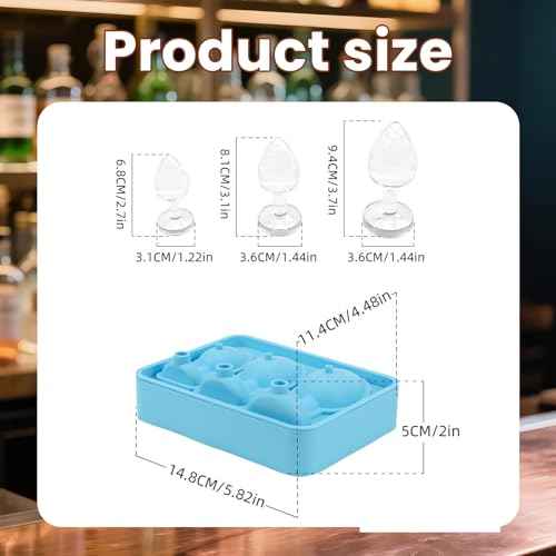 Molde de silicona para cubitos de hielo divertido 4 piezas miniatura 2