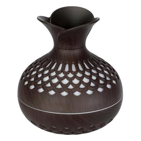 Mini Humidifier, 300ml USB Personal Desktop Humidifier, Quiet Cool Mist Small Humidifier for Bedroom, Office & Home, USB Powered, Auto Shut-Off, 2 Mist Modes, Dark Wood Grain Cover