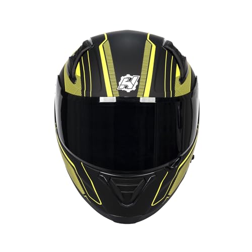HAX Full Face Motorcycle Helmet with Dual Rear Wing and Pinlock Ready DOT Approved - Lightweight and Durable Motorbike Street Bike Helmet for Adults (Impulse Blade Yellow,XL) by HAX - Image 6