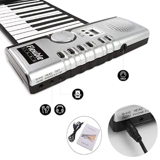 Lychee Clavier Piano Electronique Portable Flexible à 61 Touches Retroussé Roulé Roll Up Piano Souple Flexible MIDI Pliant Instruments de Musique - Les Beatles, Paul McCartney, John Lennon, RIngo Starr, George Harrison Lychee Clavier Piano Electronique Portable Flexible à 61 Touches Retroussé Roulé Roll Up Piano Souple Flexible MIDI Pliant Instruments de Musique – Image 6