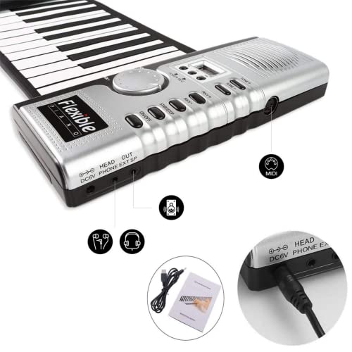 Lychee Clavier Piano Electronique Portable Flexible à 61 Touches Retroussé Roulé Roll Up Piano Souple Flexible MIDI Pliant Instruments de Musique - Les Beatles, Paul McCartney, John Lennon, RIngo Starr, George Harrison Lychee Clavier Piano Electronique Portable Flexible à 61 Touches Retroussé Roulé Roll Up Piano Souple Flexible MIDI Pliant Instruments de Musique – Image 7