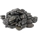 FANTIAN 40lb Black Natural Decorative River Pebbles – 1-2 Inch Black Ornamental River Pebbles for...