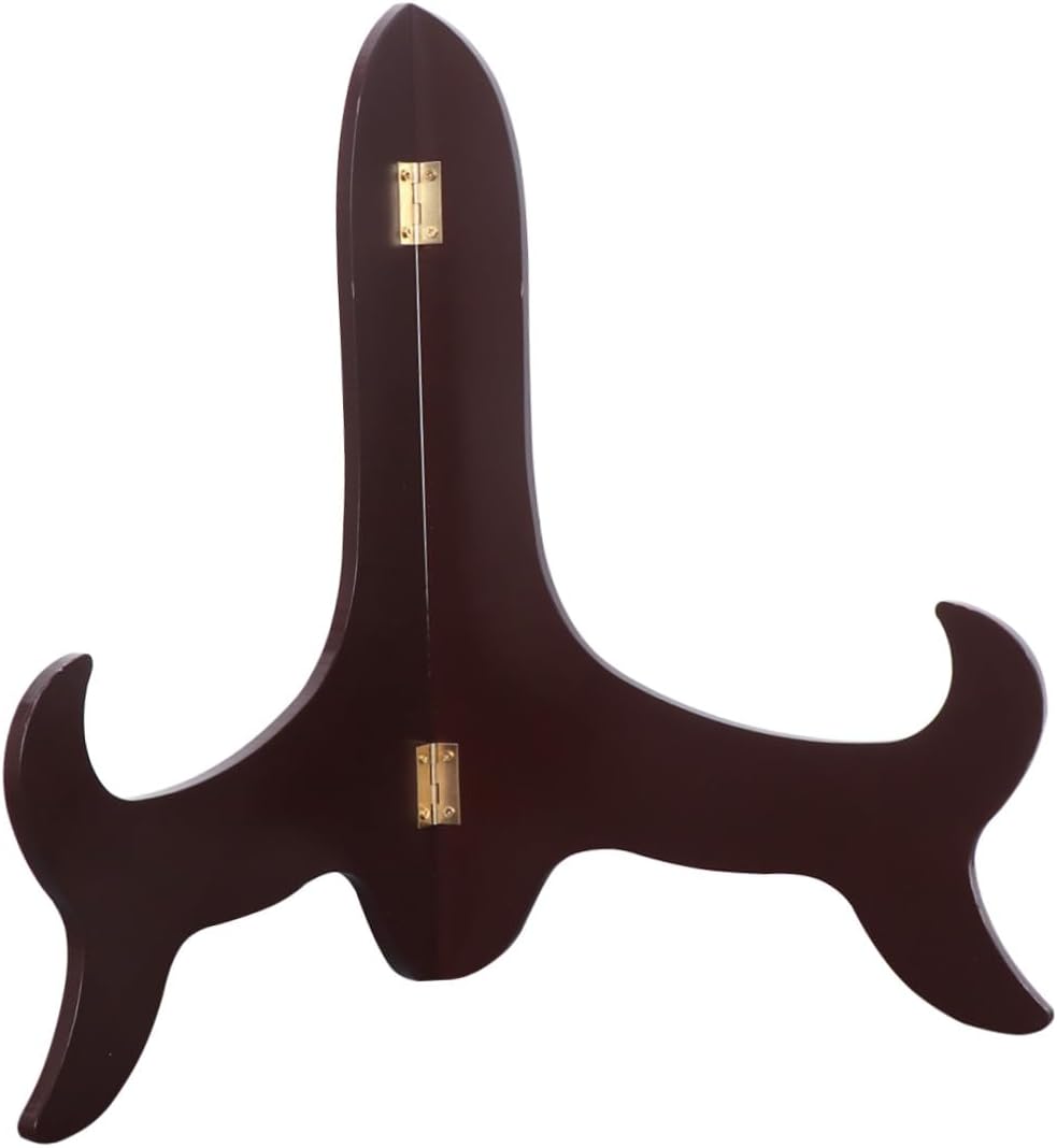 Vintage Wooden Curved Display Stand for Tea Cake Rack Plate Holder Desktop Shelf for Collector Plates Books