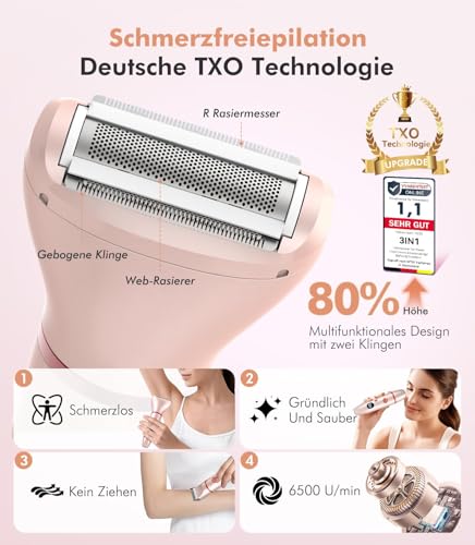 2026 Intimrasierer Für Frauen【 0 Irritation - 3D-Tiefenreinigung】【100% Wasserdicht -AquaBlock Nano】Rasierer Damen Intimbereich für Bikinizone, Gesicht und Körper 001 Bikini Trimmer