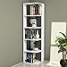 Homemania Libreria Corner Scaffale, Mobile da Parete - con Ripiani - da Salotto, Ufficio - Bianco in Legno, 41,8 x 41,8 x 160,8 cm