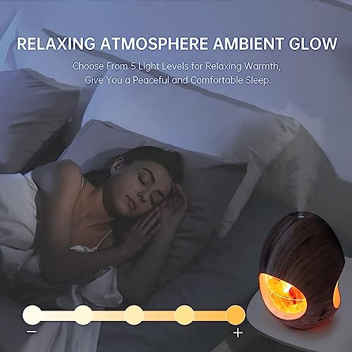 Infanso Essential Oil Diffuser Ionic 100% Pure Himalayan Salt Therapy Salt Lamp 250Ml Waterless Auto-Off With Night Light 3-In-1 For Home Living Room Bedroom (Wood) #TOP3
