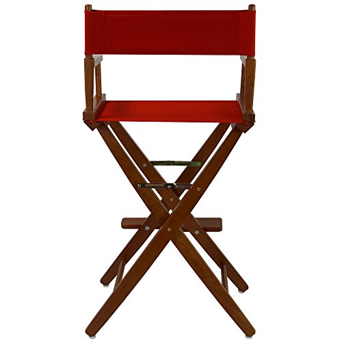 American Trails Extra-Wide Premium 30" Director's Chair Mission Oak Frame With Red Canvas, Bar Height #TOP1