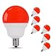 JandCase LED Red Light Bulbs, 5W(40W Incandescent Equivalent), E12 Base, G14 Globe Bulbs for Decorative Lighting, 6 Pack