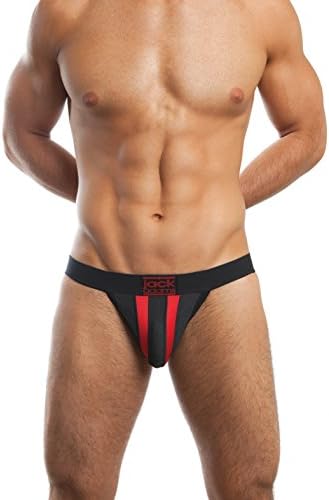 J.A. Racer Jockstrap Extremely Soft Four Way Stretch Mesh Black/Red XL