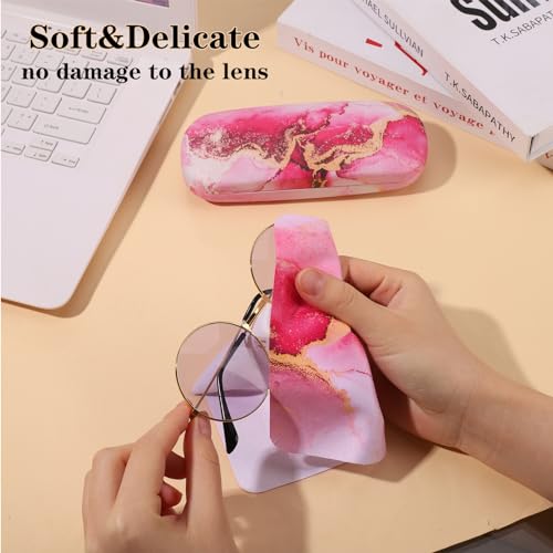 Image of Hard Shell Eyeglasses Case, Eye Glass Cases Womens Hard Shell With Cleaning Cloth Portable Eyewear Case for Women Men