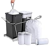 It Fits Better - Custom Fit Trash Bags - Rev•A•Shelf Compatible and Generic Trash Bags for all 17-quart trash cans 100ct White Heavy Duty Drawstring