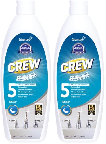Image of Diversey Crew Multi Surface Creme Cleanser - 500 Ml | 5 in 1 Action Formula| Removes Scale | Eliminates Scuff Marks | Gentle on Fittings | Effective Against Greese | Removes Rubber Marks | Restores Shine