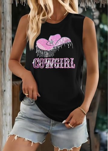 ASTANFY Western Tank Tops for Women Cowgirl Tops Sleeveless Country Shirts Summer Vacation Outfits4