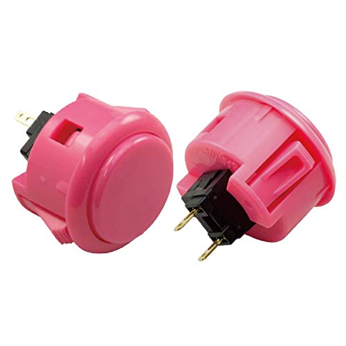 Image of Sanwa 8 pcs OBSF-30 Original Push Button 30mm - for Arcade Jamma Video Game & Arcade Joystick Games Console (Pink), Use for Arcade Game Machine Cabinet S@NWA