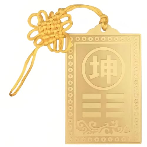 Brass House Missing Corner Repair Plate — Bagua Feng Shui Plate, Home Feng Shui Good Luck Charm (Southwest Corner Missing - Kun)