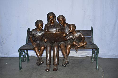 Estatua de Bronce Madre e Hijos para Jardín 53x33x39 pulg miniatura 2
