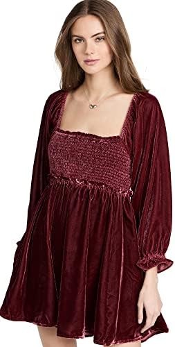 daphne velvet mini dress Free People Women's Daphne Velvet Sleeve Mini Dress, Roan Rouge, Red, XS:  Buy Online at Best Price in UAE