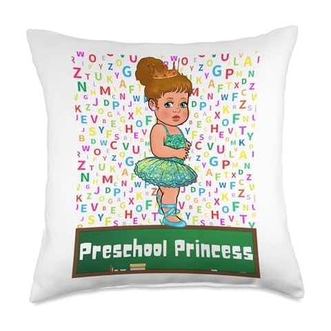 Preschool Princess 1st Day Of School ABC Girly Girls Pre K Throw Pillow Cover