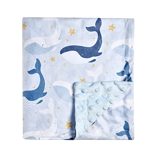 Image of Super Soft Minky Blanket - Blue Whale Blanket with Dotted Backing for Newborns to Toddlers (30 x 40 Inch) - Whale