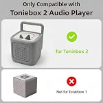 Silicone Case for Toniebox 2 Audio Player, with Thickened Comfort Grip Handle, Anti-Slip Skin (Only Case) (Moon Gray) - Image 2