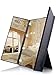 Price comparison product image Dproptel Unique Tri-Fold Cosmetic Makeup Mirror Travel Compact Pocket Make Up Mirror with 8 LED Lights Battery Included - Black