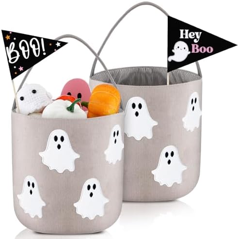 2 Pcs Halloween Boo Basket Halloween Trick or Treat Bag Cute Good...