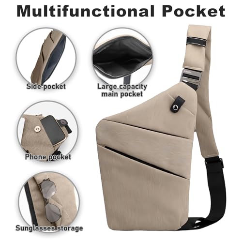 Miniatura 2 de Birddie Bolso De Hombro Hombre Y Mujer Bolsa Cruzada Con Correa Ajustable Bandoleras Pequeñas Sling Bag Para Deportes Al Aire Caminar Viajar Ciclismo