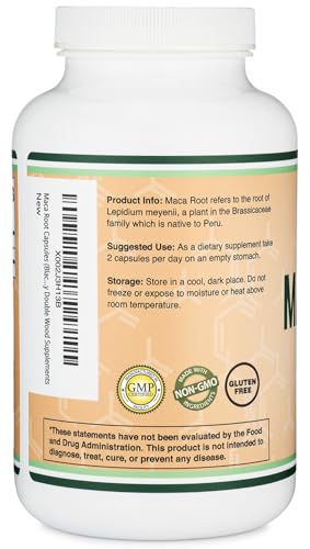image for Double Wood Supplements Maca Root Capsules for Women and Men, 300 Coun