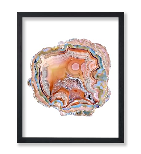 Poster Master Agate Slice Poster - Geology Print - Geode Art - Watercolor Art - Crystal Wall Art - Gift for Men & Women - Colorful Decor for Living Room, Bedroom or Office - 8x10 UNFRAMED Wall Art