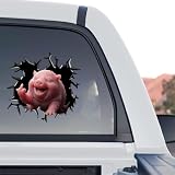 Pink Sea Pig 3D Cracked Window Decal