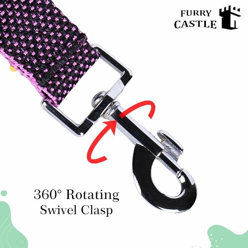 Image of Nylon Leash and Collar for Dogs with 360 Degree Rotating Clasp | Purple | Water Proof | for Medium and Large Dogs in Medium Size
