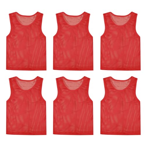6 Pack Pinnies Team Practice Vests for Child Youth Teen