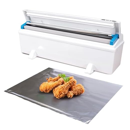 IDL Packaging WP-180DA 18" FoilMaster Dispenser for Aluminum Foil Roll, White - New Press-Cutter with Sharp Serrated Blade - 10X Longer Service Life with Durable Plastic Body