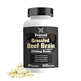 Primal Being Grassfed Beef Brain, Supports Memory, Mood, Focus, Energy, Cognitive Health - 90 Capsules, 1500mg per Serving