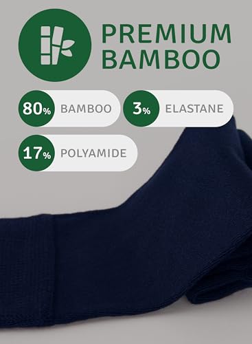 Image of Women's Bamboo Dress Socks, Crew for Business Trouser Casual, Soft, Thin & Seamless, Size 6-9 /9-12 (3, 4 or 5 Pairs)