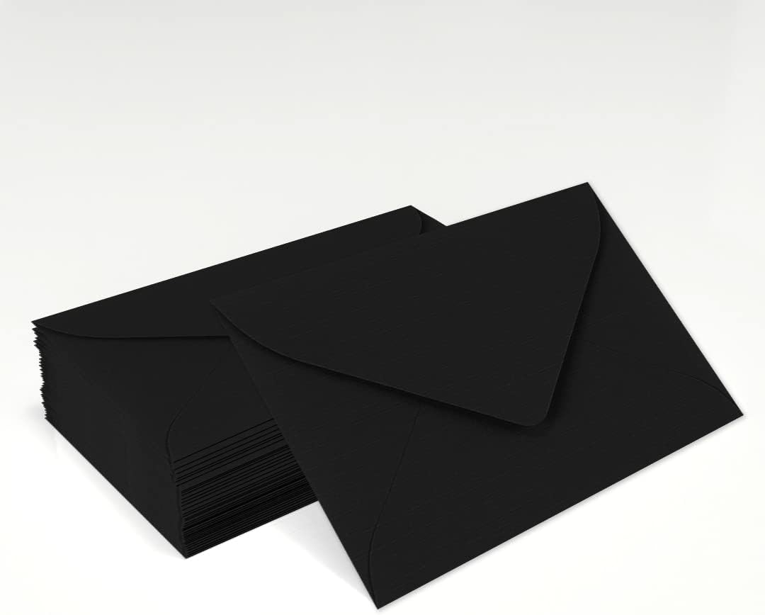 LUXPaper #17 Mini Envelopes | 2 11/16" x 3 11/16" | Black Linen | 80lb. Text | 250 Qty