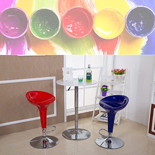 Butaco de bar ajustable con giro de 360°, asiento de plástico y estructura de metal, altura regulable de 23.6 a 31.5 pulgadas, para cocina, bar o pub miniatura 2