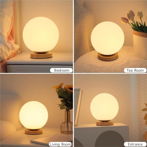 Lámpara de mesa para sala de estar con bola de cristal y base regulable 7