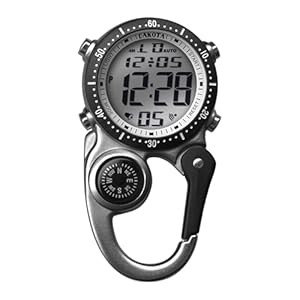 Dakota Digital Backpacker Clip, Fob and Pocket Watch, Alarm, Stopwatch, Timer and Dual Time, Outdoor Gifts for Men and Women, Tactical Digital Watch