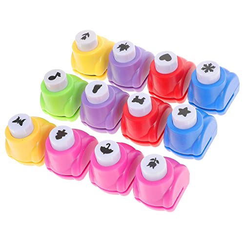 EXCEART Shape Cutters for Paper Crafts 12pcs Hole Punch Set for Kids Metal Plastic Material Easy to Use