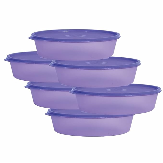 Simply Home Super Fresh 450 Multipurpose Storage Container Set | For Salad, Sweets, Fruits | For Home Kitchen and Office | Pack of 6 | 450 ml | Violet Color